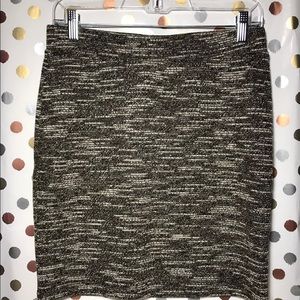 NWT LOFT Brown Tweed Stretchy Pencil Skirt